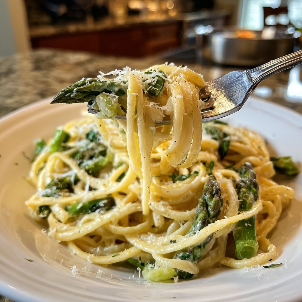 Romantic Creamy Asparagus Pasta