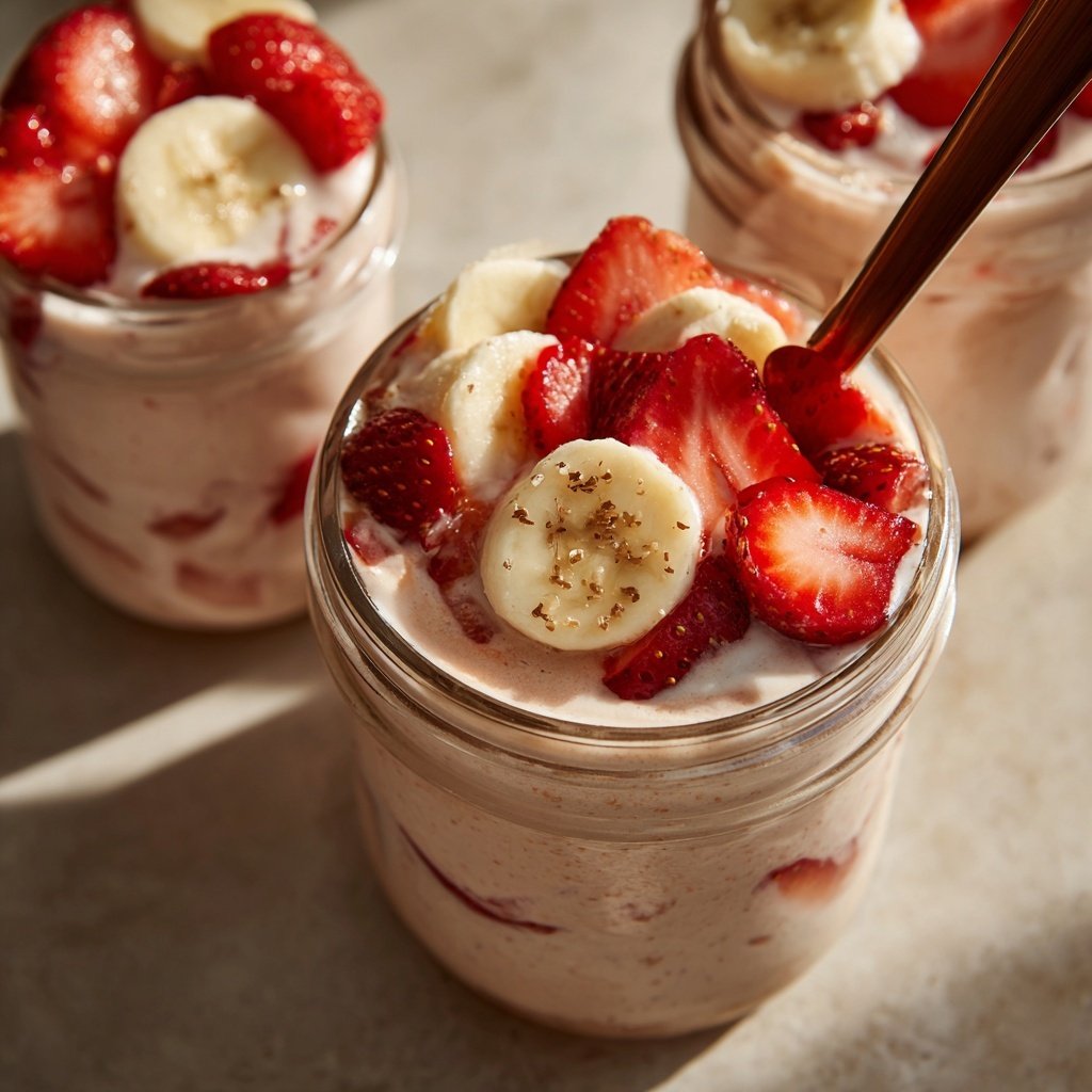 Strawberry Banana Yogurt Jars