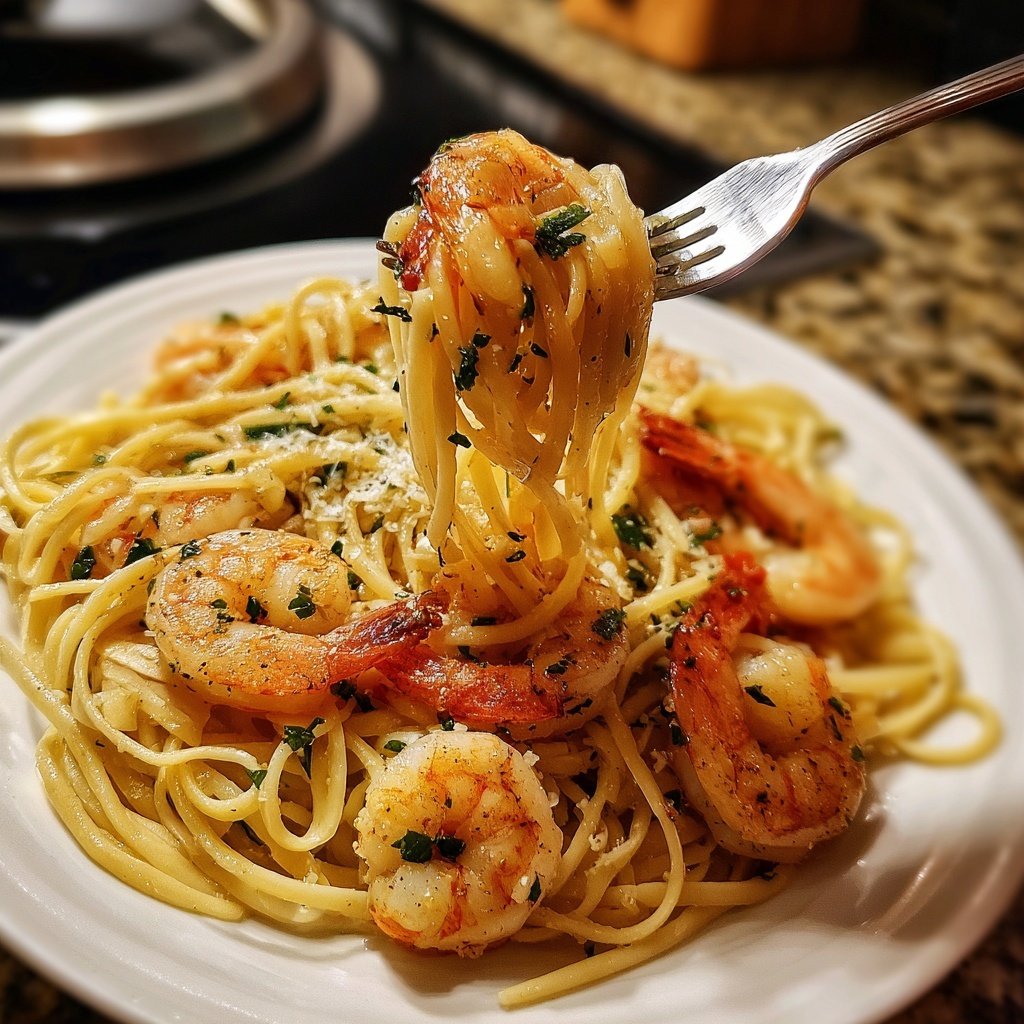 15-Minute Garlic Shrimp Pasta