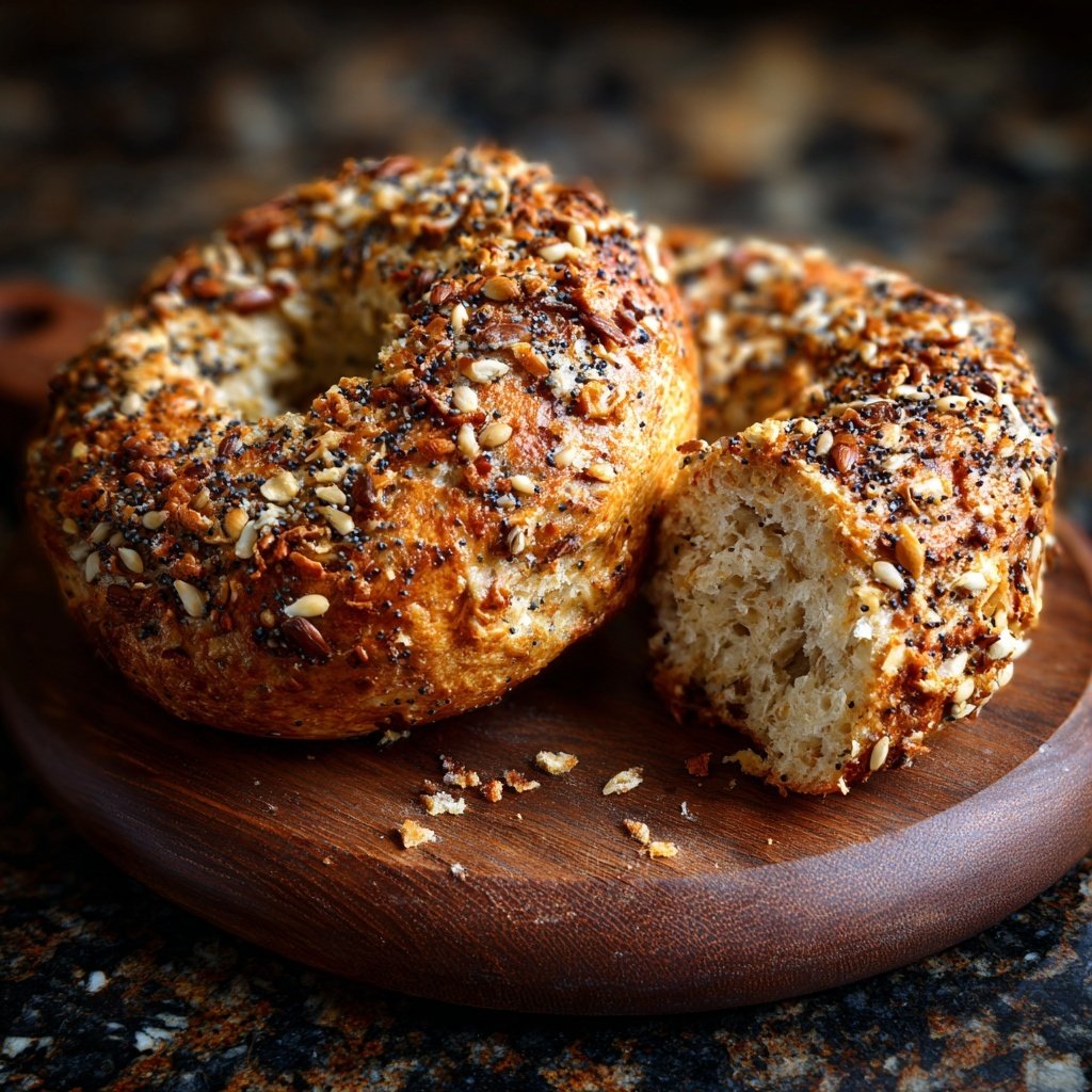Protein Seeded Breakfast Bagels