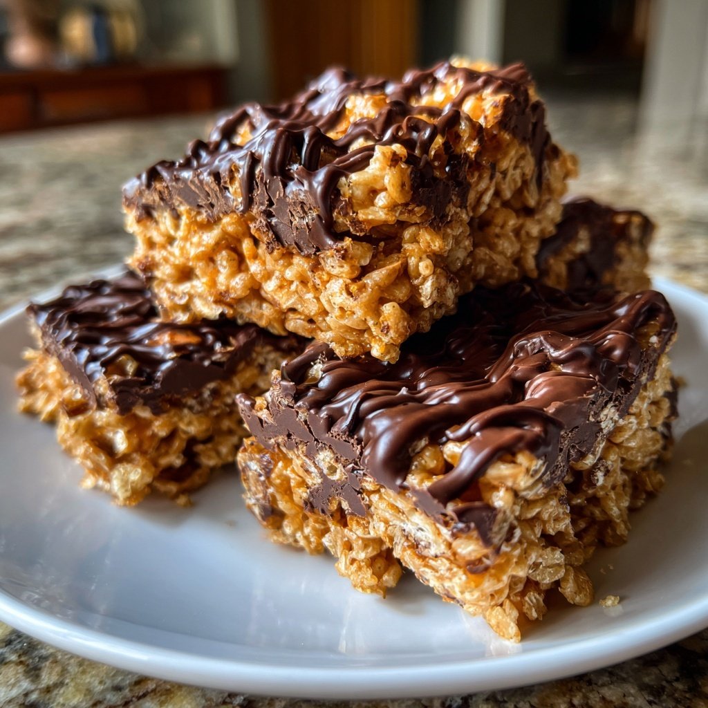 Chocolate Peanut Butter Rice Crispy Treats