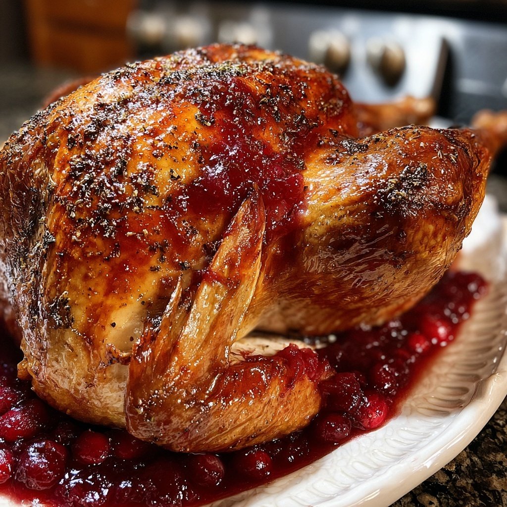 Roasted Turkey with Cranberry Glaze