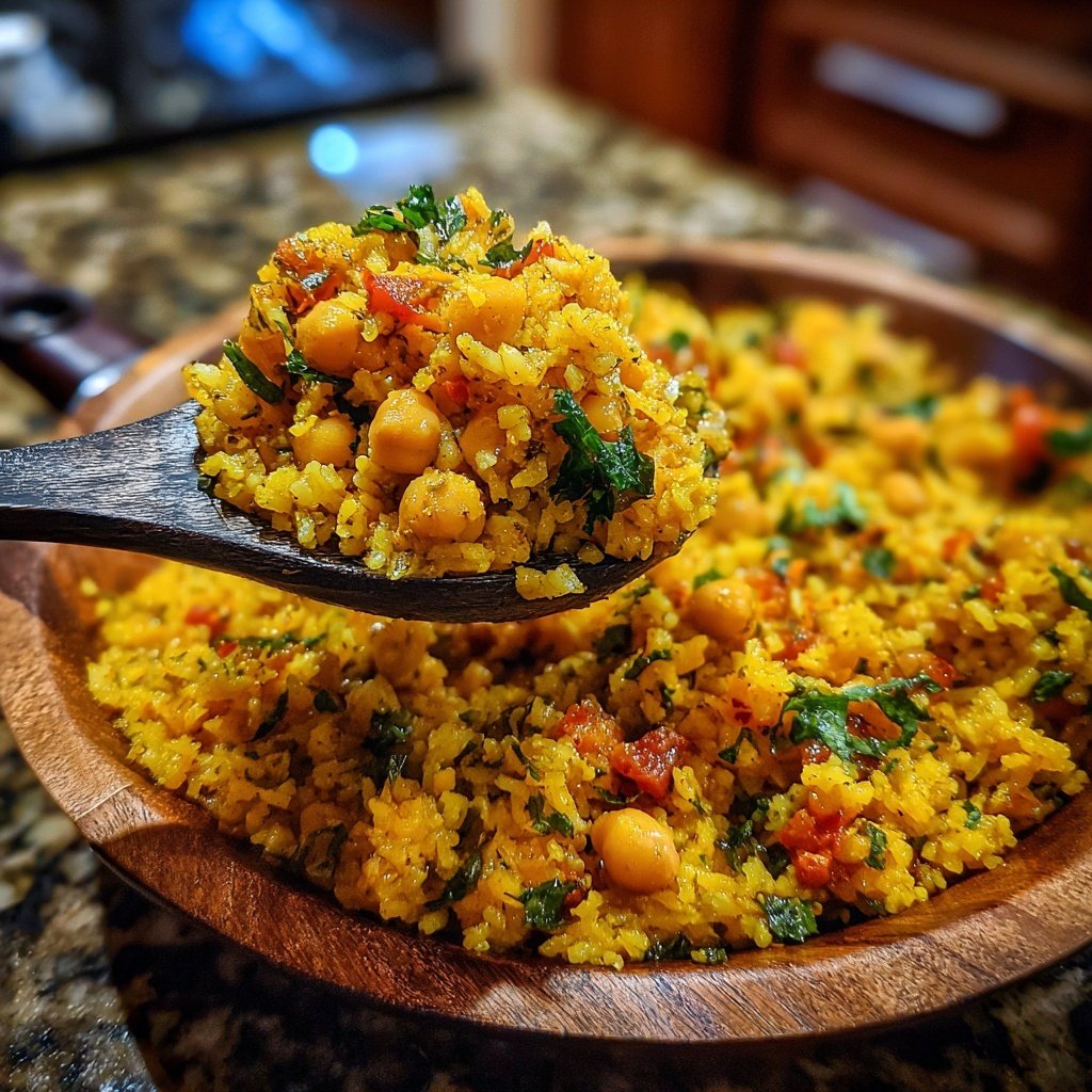 Jamaican Coconut Chickpea Rice Skillet