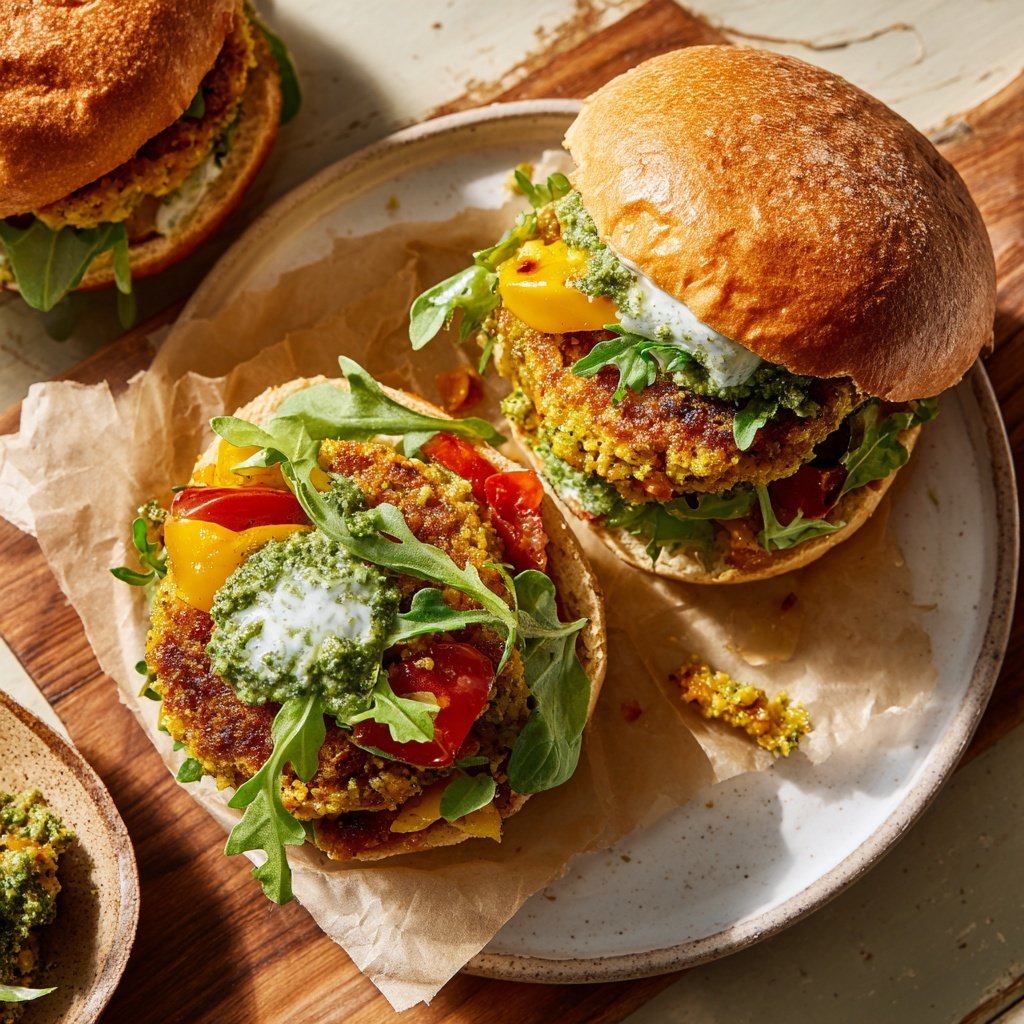 Veggie Sliders with Pesto Spread