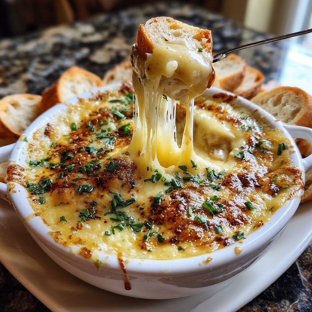 Fondue with Swiss Cheese and Herbs