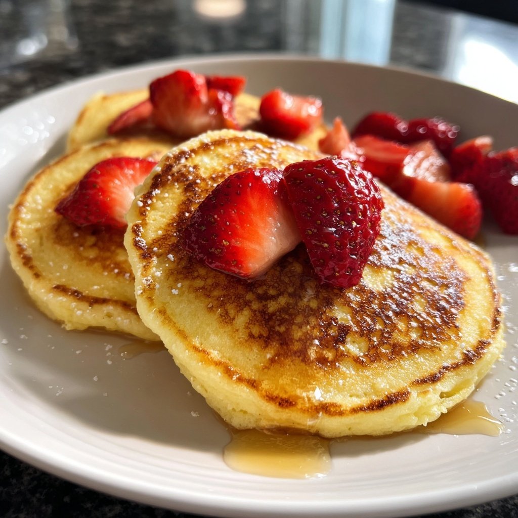 Valentines Breakfast Vanilla Almond Pancakes