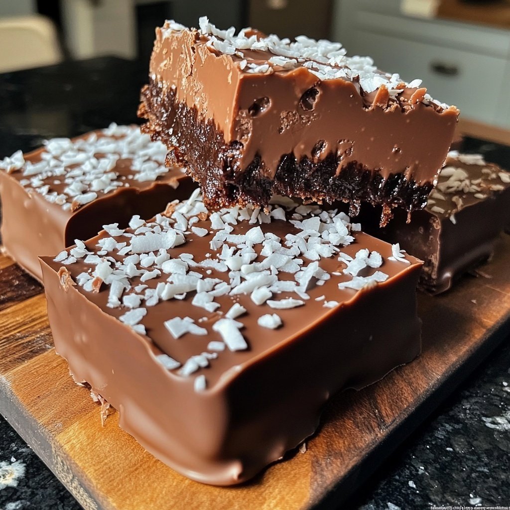 Chocolate Coconut Fudge Bars