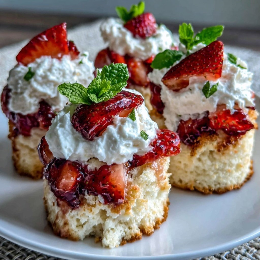 Strawberry Angel Food Shortcake Cups