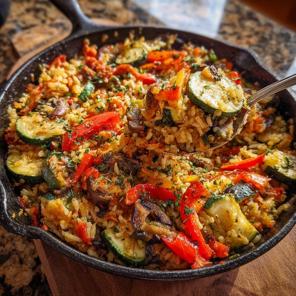 Herb Roasted Veggie Rice Skillet
