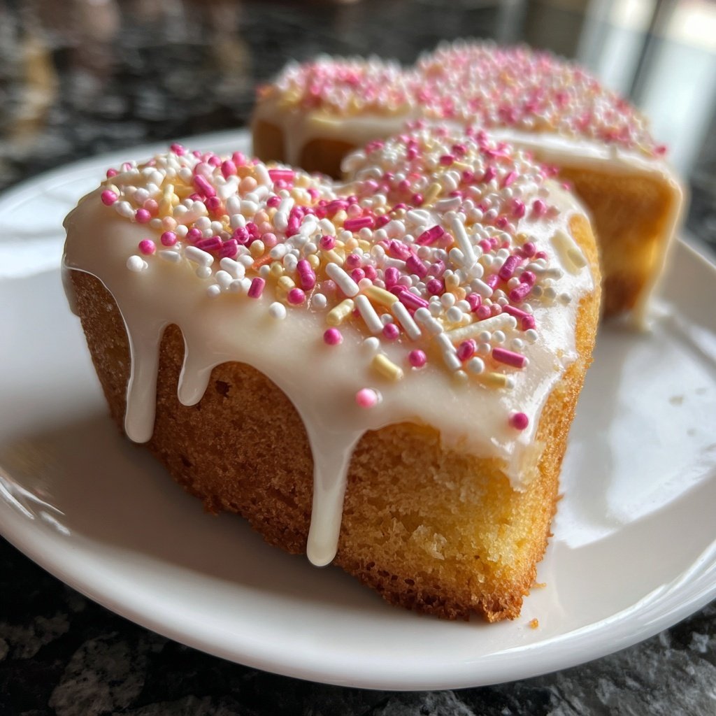 Mini Heart Cake with Vanilla Sponge