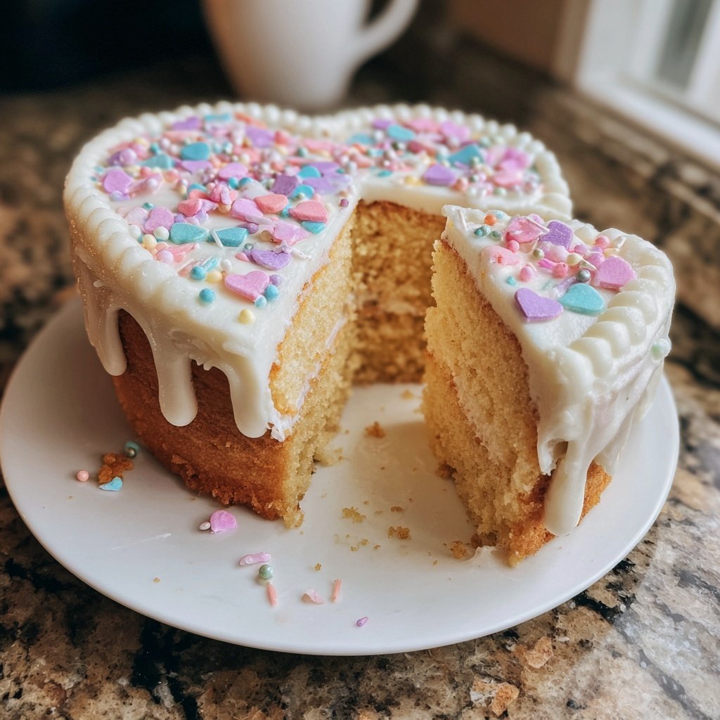 Mini Heart Cake with Vanilla Buttercream