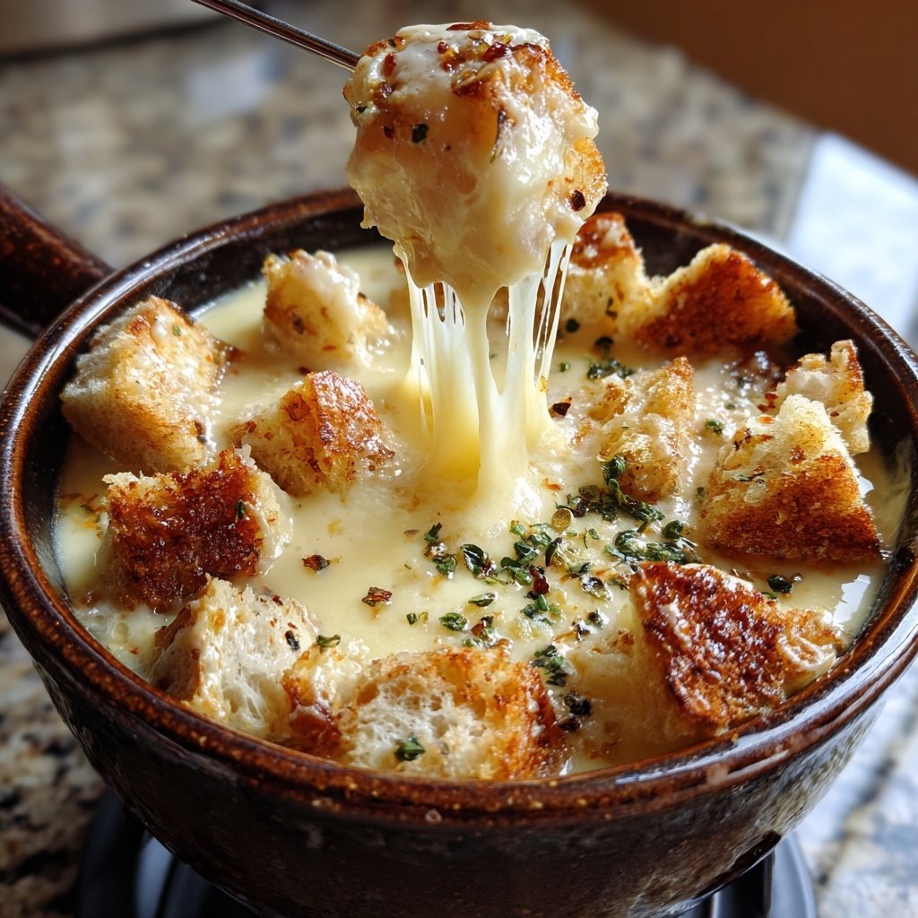 Fondue with Swiss Cheese and Kirsch