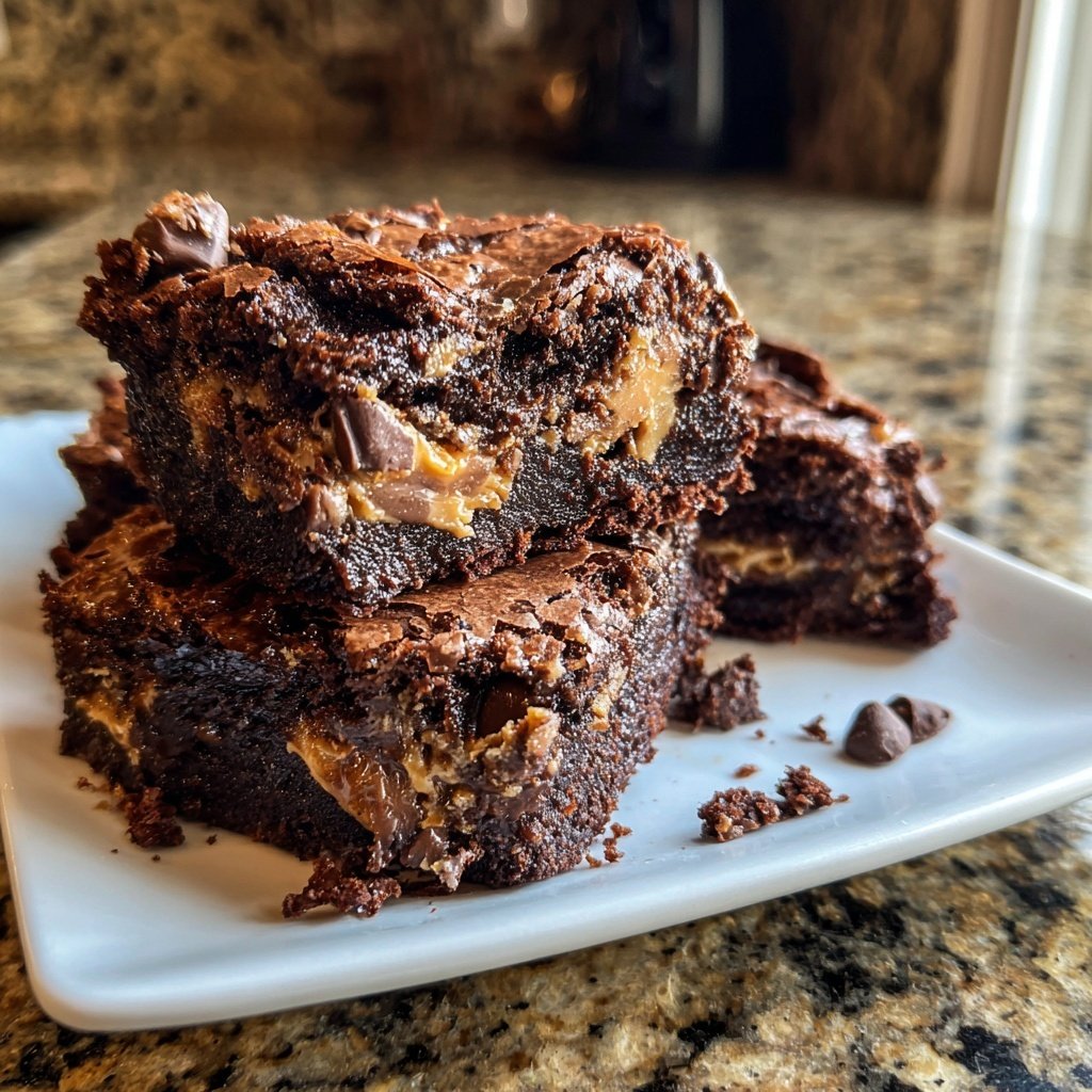 Cottage Cheese Brownies with Peanut Butter