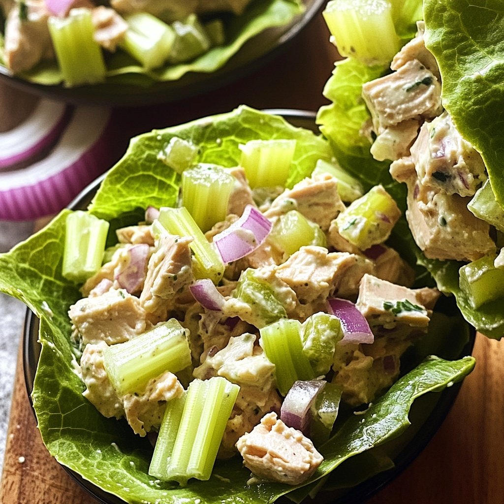 Simple Tuna Salad Lettuce Wrap Lunch